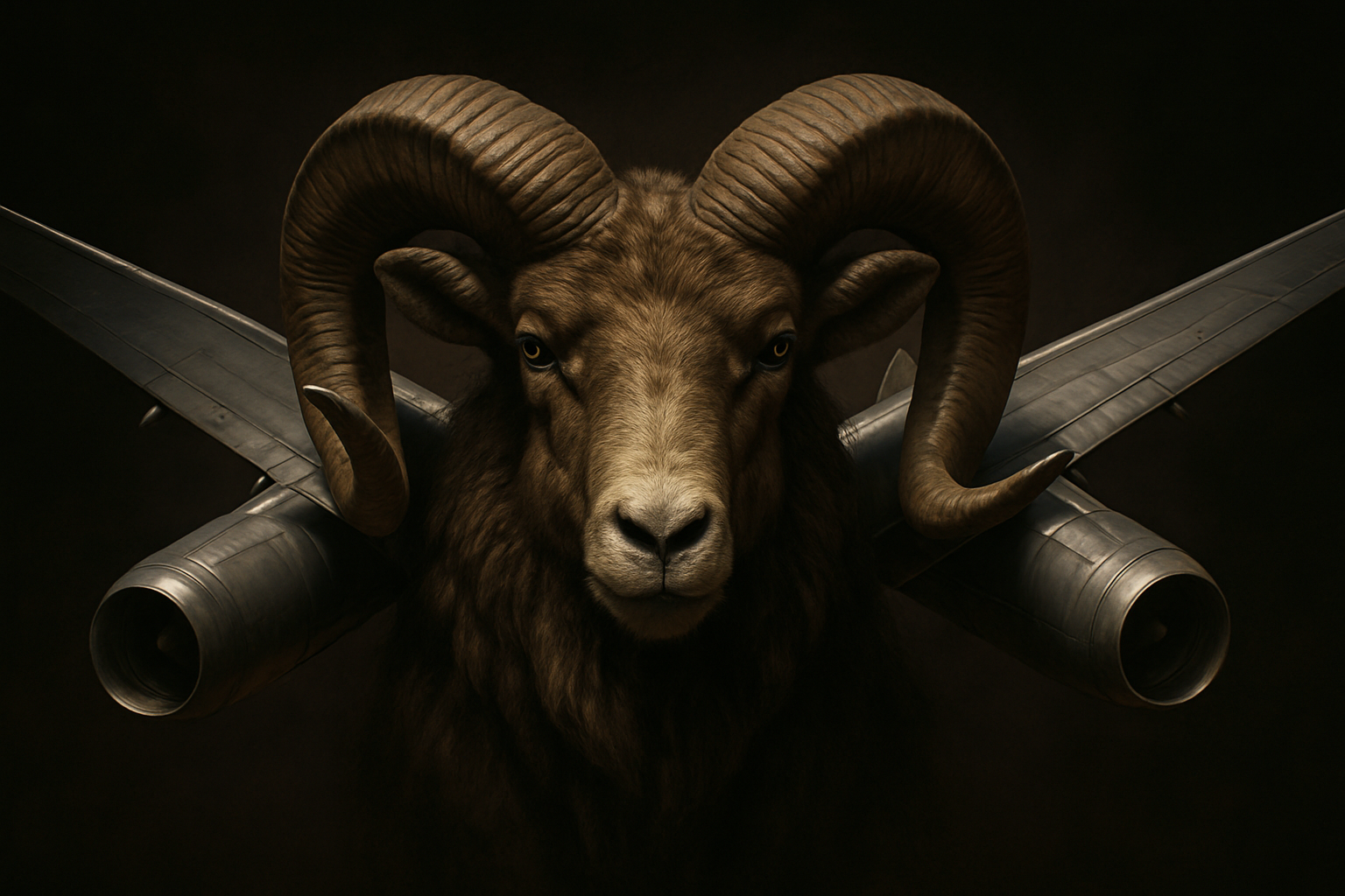 ram head with airplane wings
